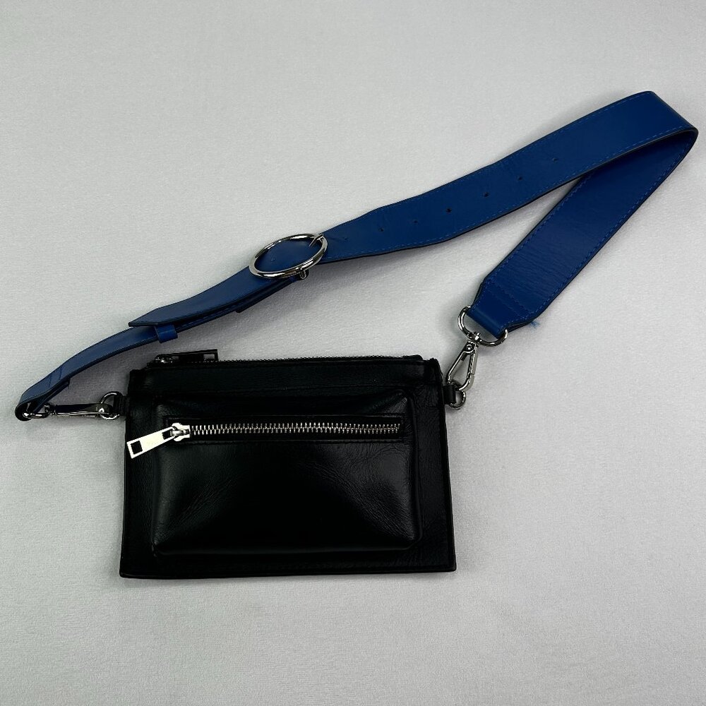 Free People Modern Pop Belt Bag Black Cobalt Blue Fanny Pack Crossbody